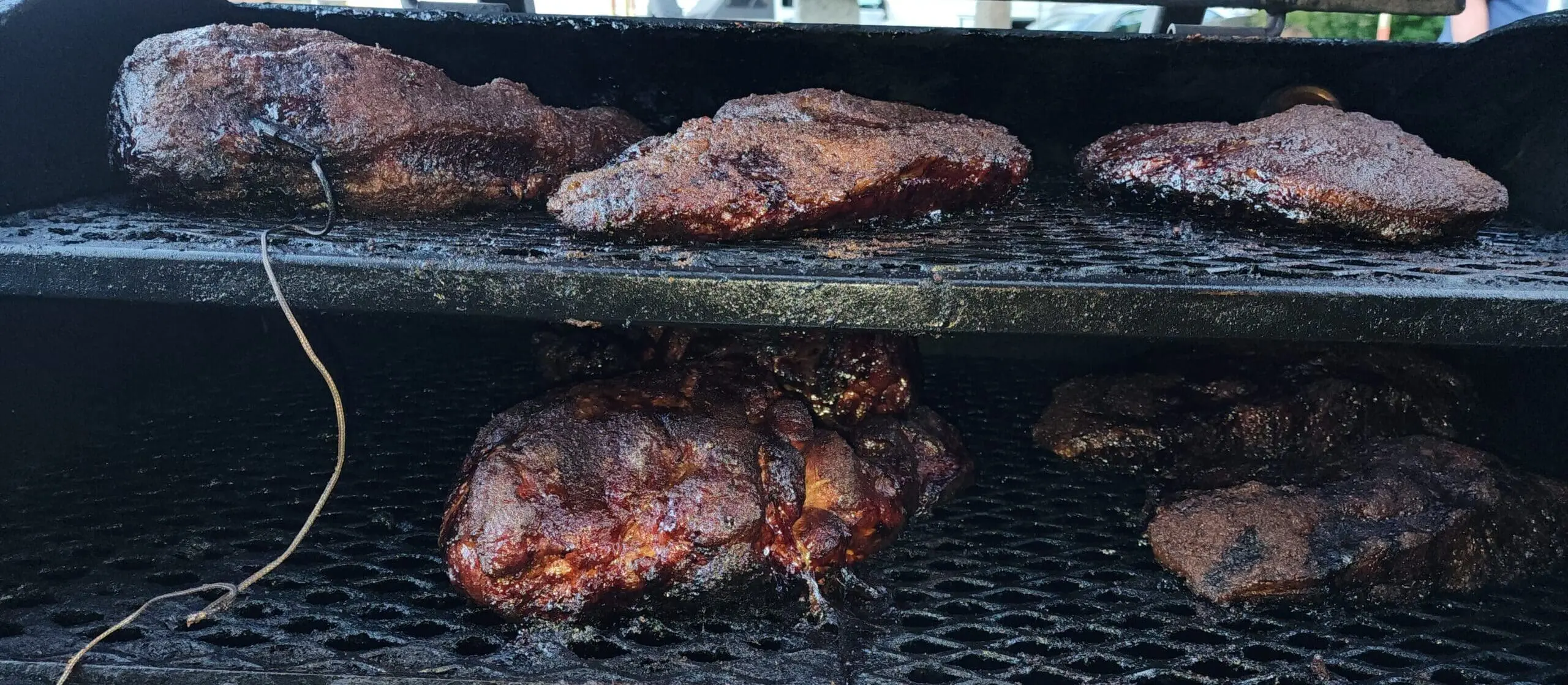 Meat on the smoker