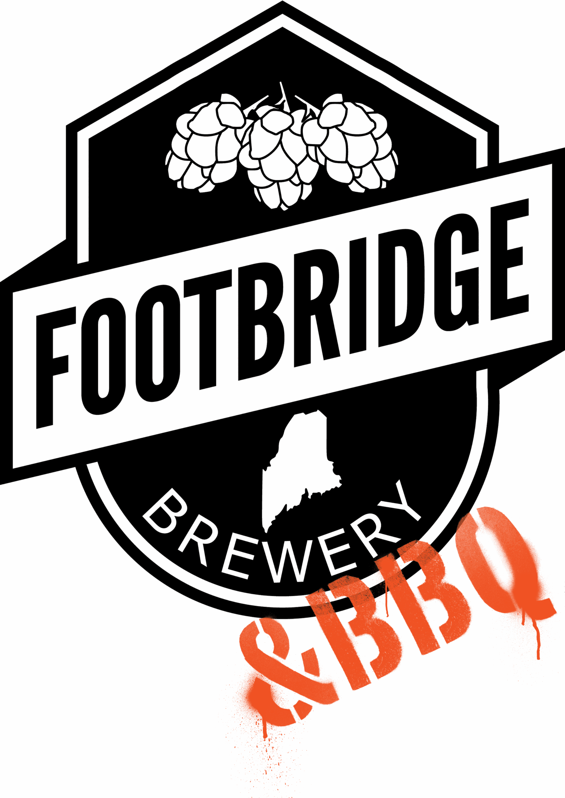 Footbridge Brewery & BBQ Logo Dark