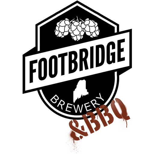 Footbridge Brewery & BBQ logo, the symbol of the best brewery and BBQ in Boothbay Harbor.