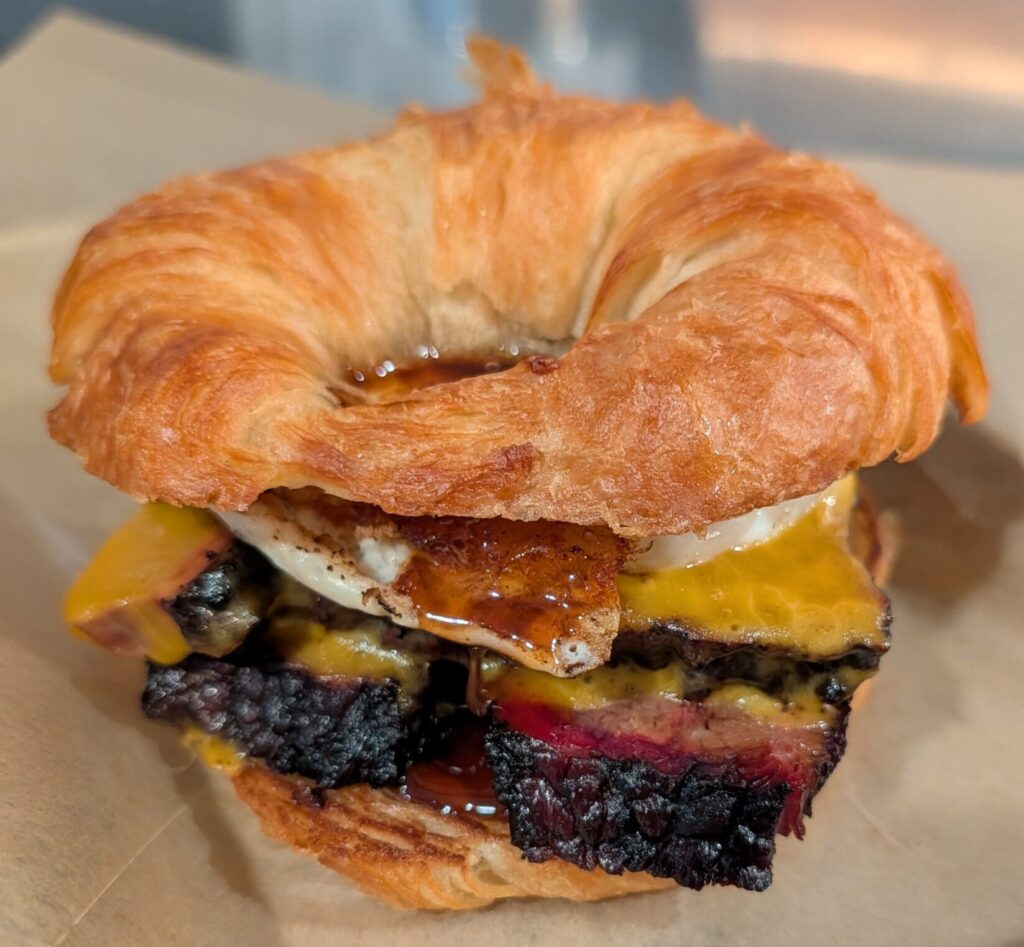 Footbridge Brewery Brisket-Egg-Anator served only for Early Bird in Boothbay Harbor